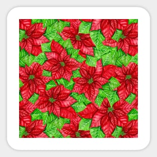 Poinsettia watercolor Christmas pattern Sticker